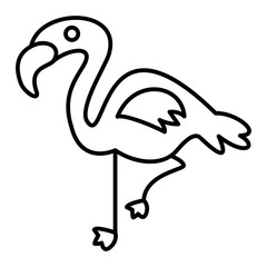 Vector Flamingo Outline Icon Design