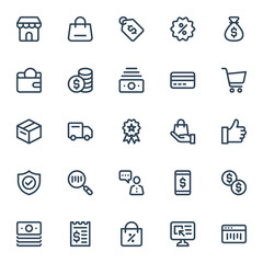 Outline icons for e-Commerce.