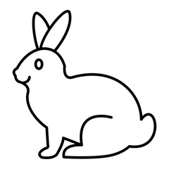 Vector Rabbit Outline Icon Design