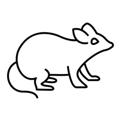 Vector Rat Outline Icon Design