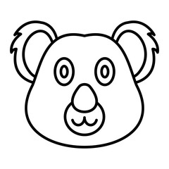 Vector Koala Outline Icon Design