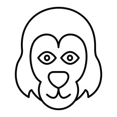 Vector Orangutan Outline Icon Design