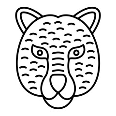 Vector Jaguar Outline Icon Design