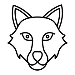 Vector Wolf Outline Icon Design