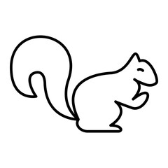 Vector Squirrel Outline Icon Design
