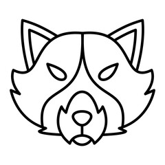 Vector Raccoon Outline Icon Design
