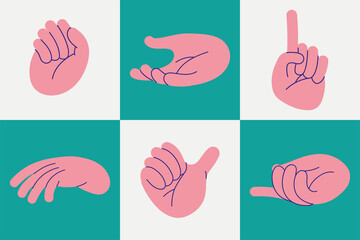 six hands gestures
