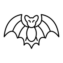 Vector Bat Outline Icon Design