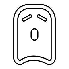 Vector Pool Kickboard Outline Icon Design