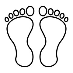 Vector Barefoot Outline Icon Design