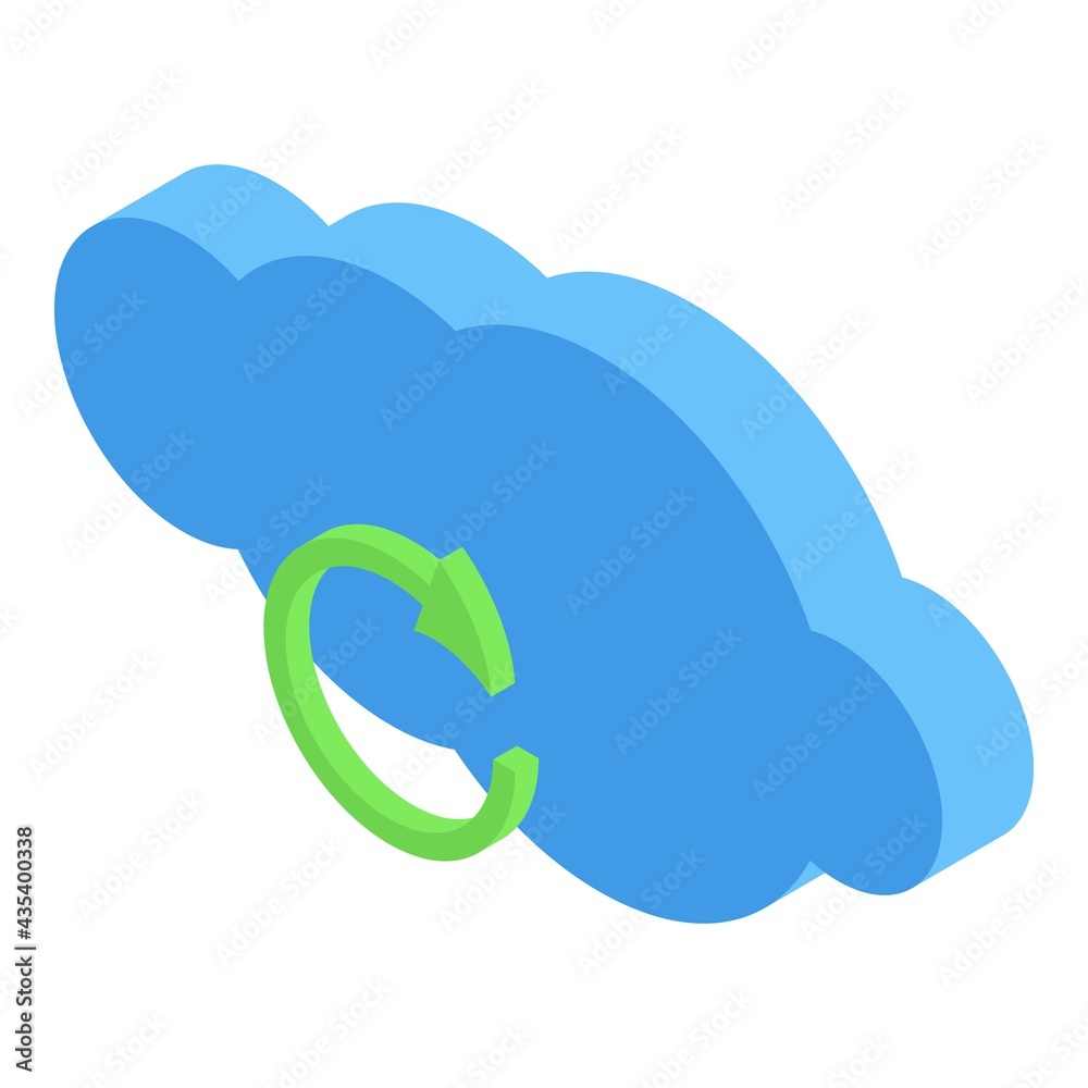 Poster data cloud backup icon. isometric of data cloud backup vector icon for web design isolated on white 