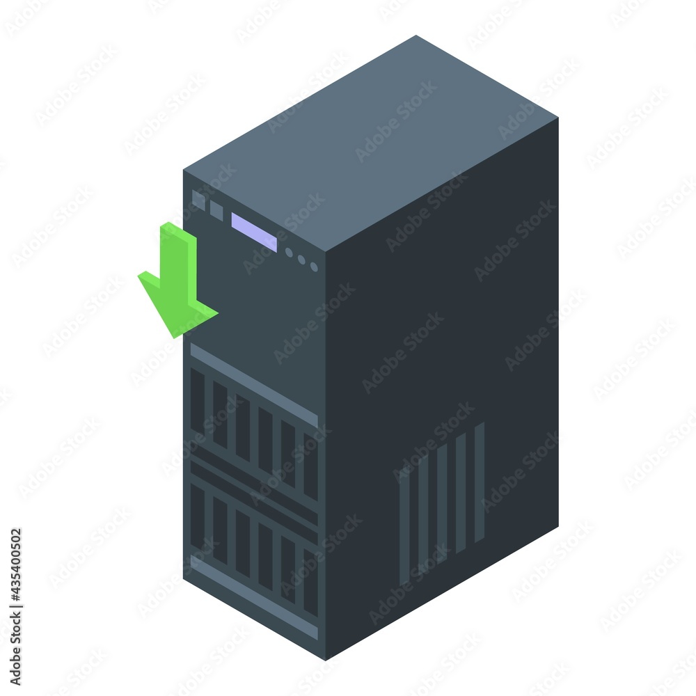 Poster office server backup icon. isometric of office server backup vector icon for web design isolated on 