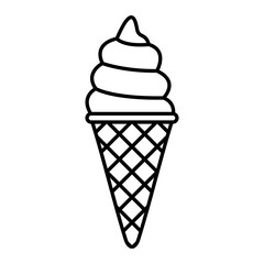 Vector Ice Cream Outline Icon Design