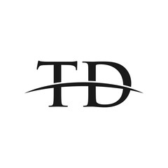 TD initial swoosh horizon, letter logo designs vector
