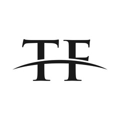 TF initial swoosh horizon, letter logo designs vector