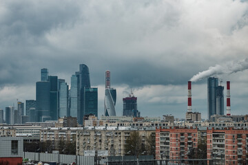 Obraz premium MOSCOW, RUSSIA - APRIL 21 2021: View of Moscow City