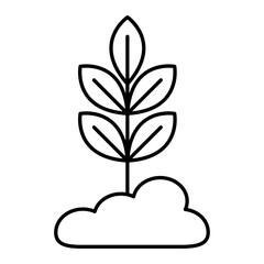 Vector Plant Outline Icon Design