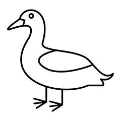 Vector Duck Outline Icon Design