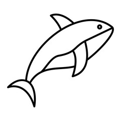 Obraz premium Vector Whale Outline Icon Design