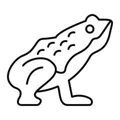 Vector Frog Outline Icon Design