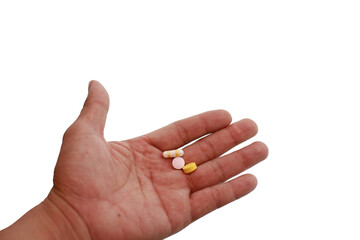 Health concept, medicine , Pills medicines in hand