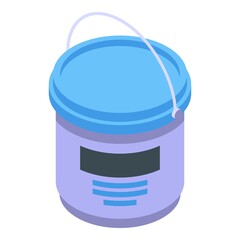 Silicone caulk bucket icon. Isometric of Silicone caulk bucket vector icon for web design isolated on white background