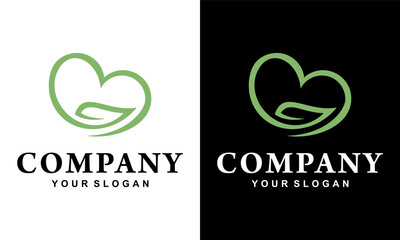 Ilustration vector graphic of  heart nature logo design vector which becomes a minimalistic logo concept