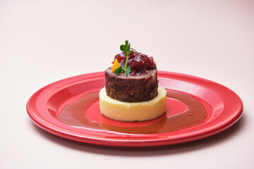 baked beef with goat cheese