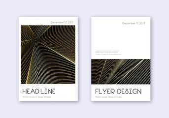 Minimal cover design template set. Gold abstract l