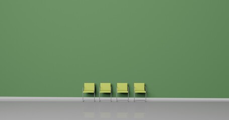 Waiting Room  in green colors 