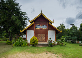 Wat Chan, buddhist temple look like ware glasses, Chiang Mai province, Thailand, 300 years ago