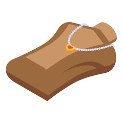 Heart necklace jewelry dummy icon. Isometric of Heart necklace jewelry dummy vector icon for web design isolated on white background