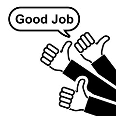 Good job icon isolated on white background vector illustration.
