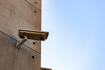 Security CCTV camera on facade of building