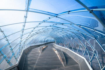 Walkway architecture at daytime in Anyang art public park, South Korea.