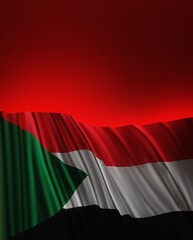 Abstract Sudan Flag 3D Render (3D Artwork)