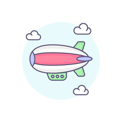  Air balloon vector round icon style illustration. EPS 10 File