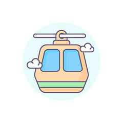 Fototapeta premium cable car vector round icon style illustration. EPS 10 File