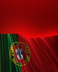 Abstract Portugal Flag 3D Render (3D Artwork)
