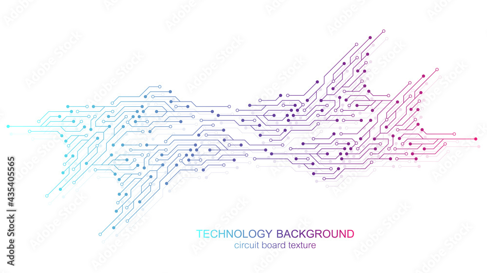 Aufkleber Motherboard vector background with circuit board electronic elements. Electronic texture for computer technology, engineering concept. Motherboard computer generated abstract illustration