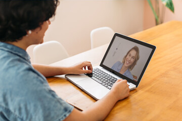 Woman having a video chat with her friend