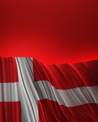 Abstract Denmark Flag 3D Render (3D Artwork)