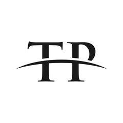 TP initial swoosh horizon, letter logo designs vector