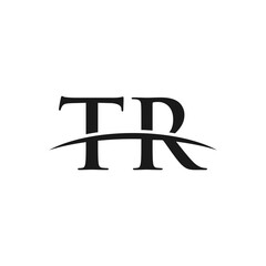 TR initial swoosh horizon, letter logo designs vector