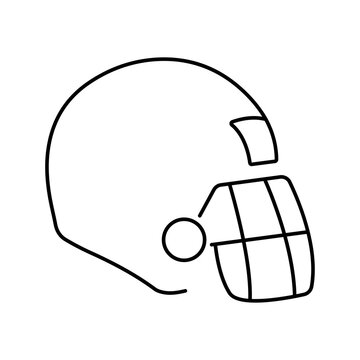 American football helmet icon, vector illustration in black color isolated on white background.