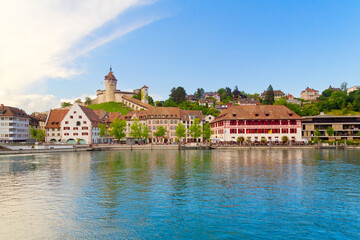 Fototapeta na wymiar Panoramablick auf die Stadt Schaffhausen, Schweiz