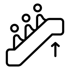 Escalator stairs icon. Outline Escalator stairs vector icon for web design isolated on white background