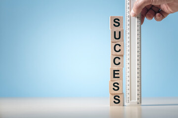 Measuring success background with copy space