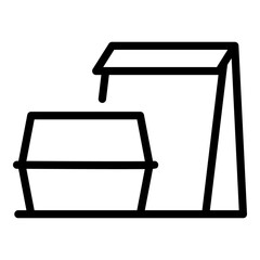 Take away lunch icon. Outline Take away lunch vector icon for web design isolated on white background