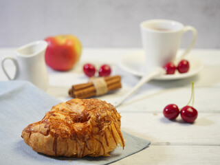 cup of coffee and croissant